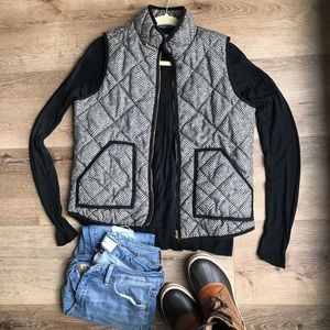 J. Crew quilted herringbone patterned vest